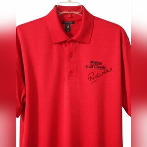 Men’s Willow Pointe Red Daniel Pitino Classic Golf Shirt – Signed by Rick Pitino